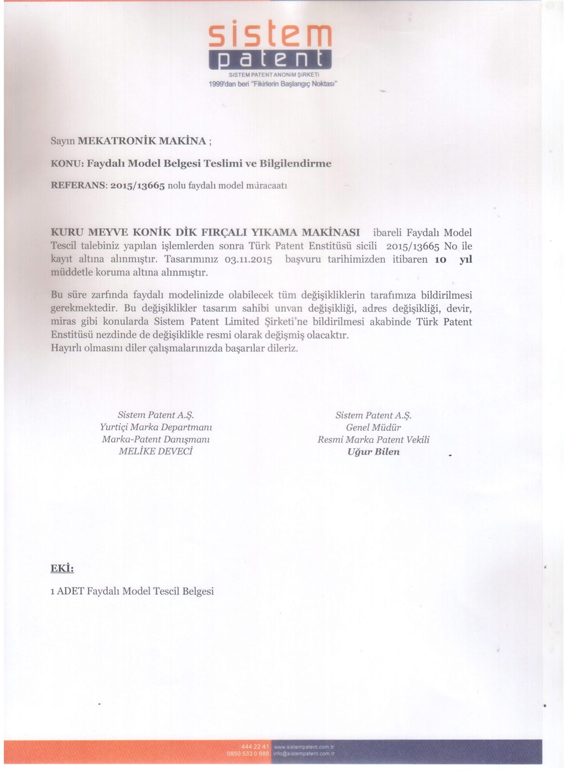 Patent Belgesi belgesinin taraması