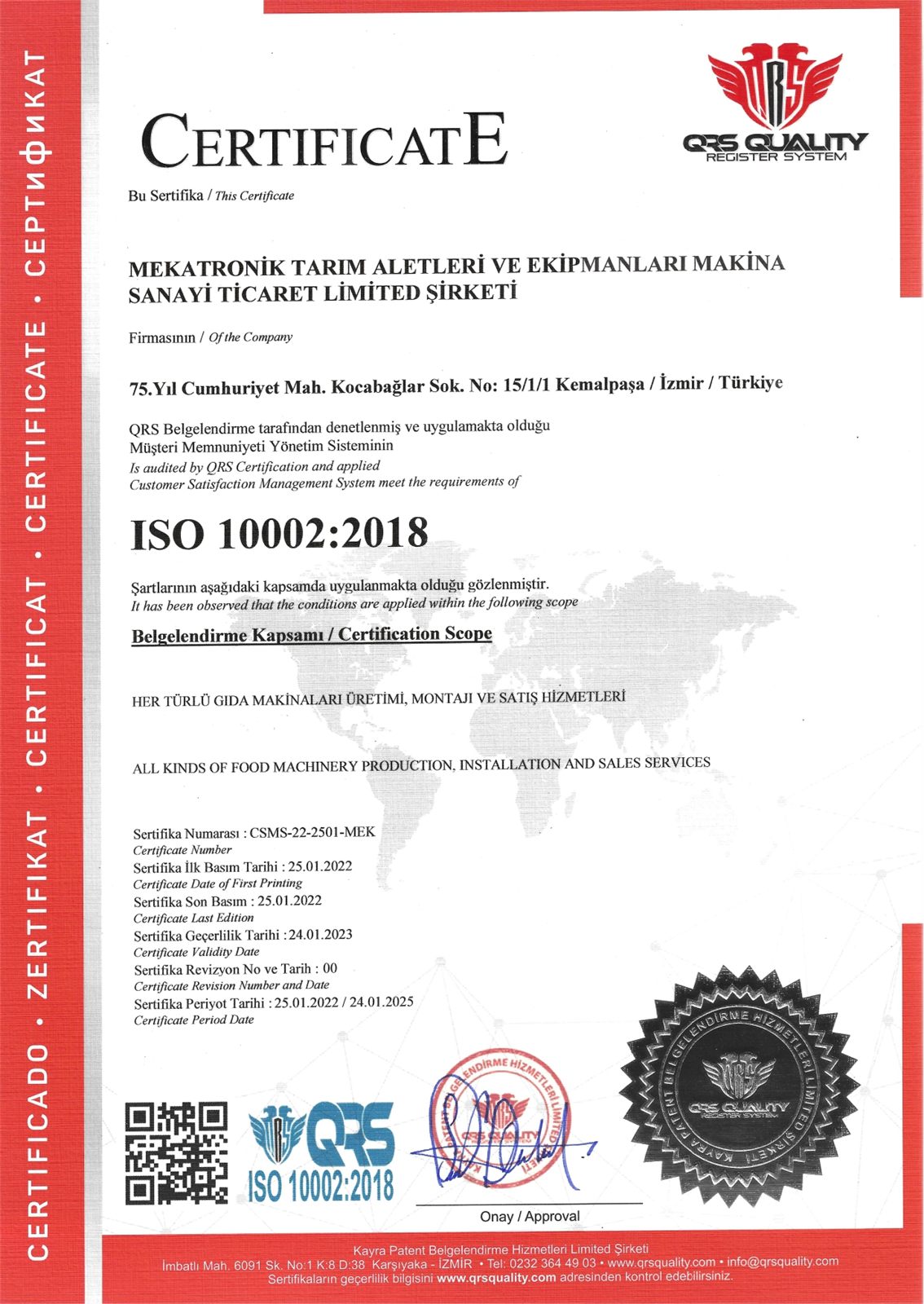 ISO 10002 belgesinin taraması
