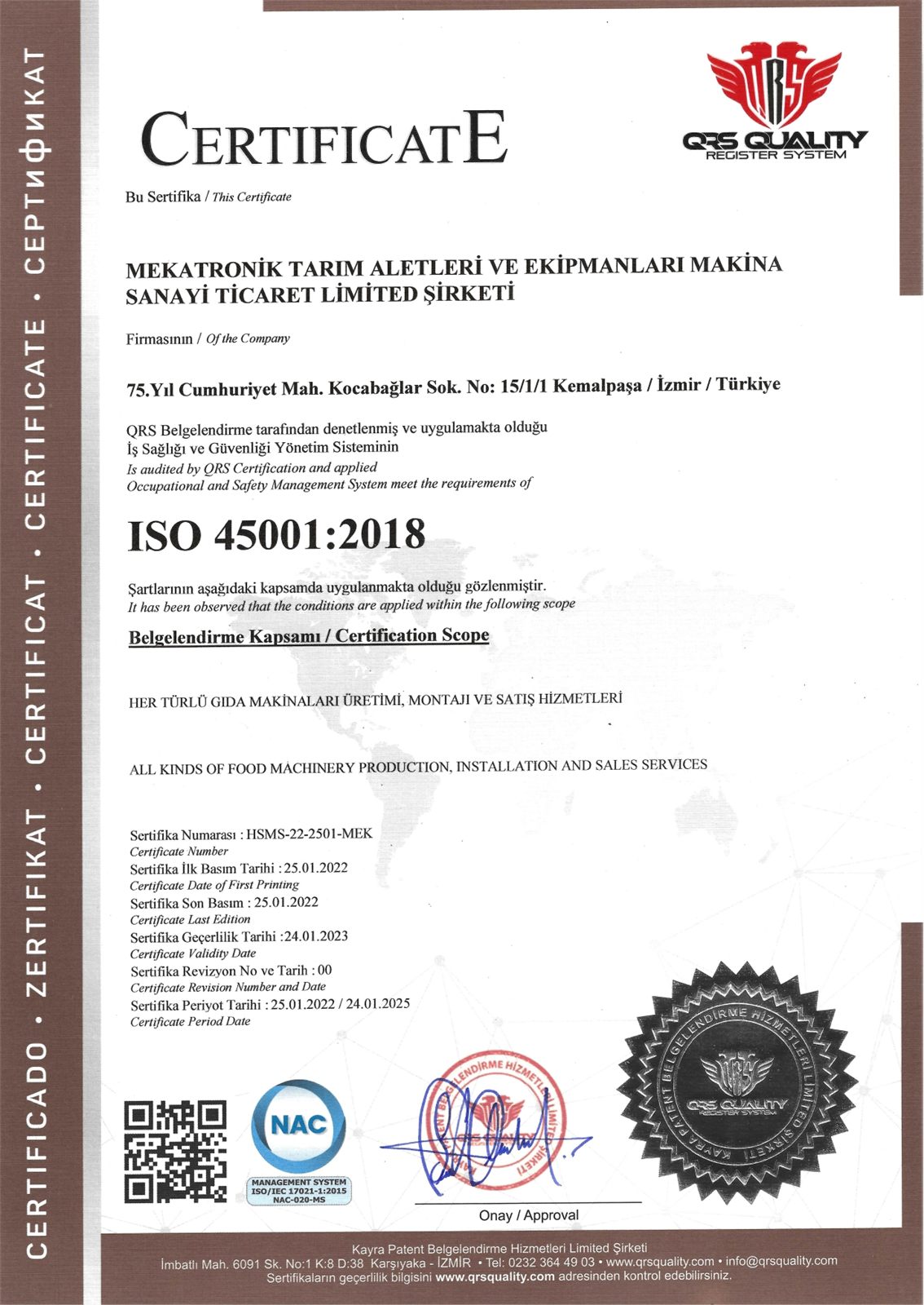 ISO 45001 belgesinin taraması